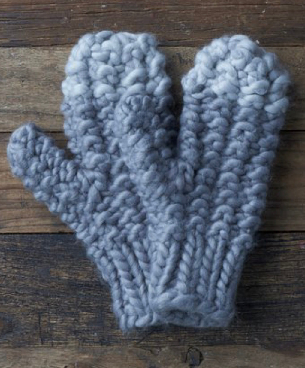 Grey Puff Tipped Mittens